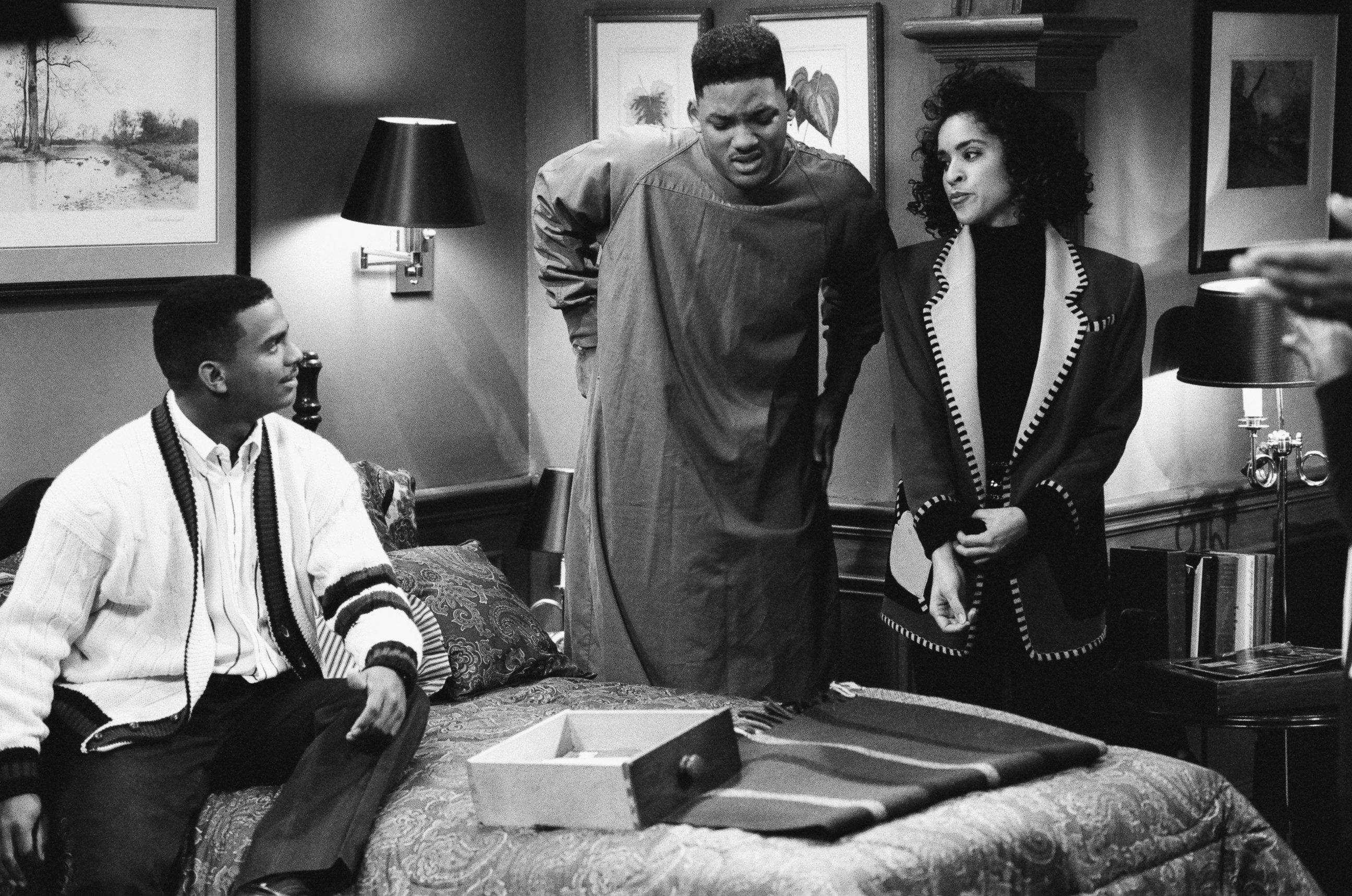 PHOTO: From the left, Alfonso Ribeiro as Carlton Banks, Will Smith as William 'Will' Smith, Karyn Parsons as Hilary Banks in "The Fresh Prince of Bel-Air."
