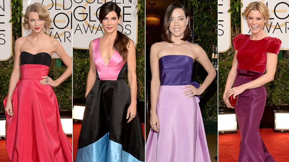 Taylor Swift, Sandra Bullock, Aubrey Plaza and Julie Bowen appear at the Golden Globes on Jan. 12, 2014 in Los Angeles, Calif. 