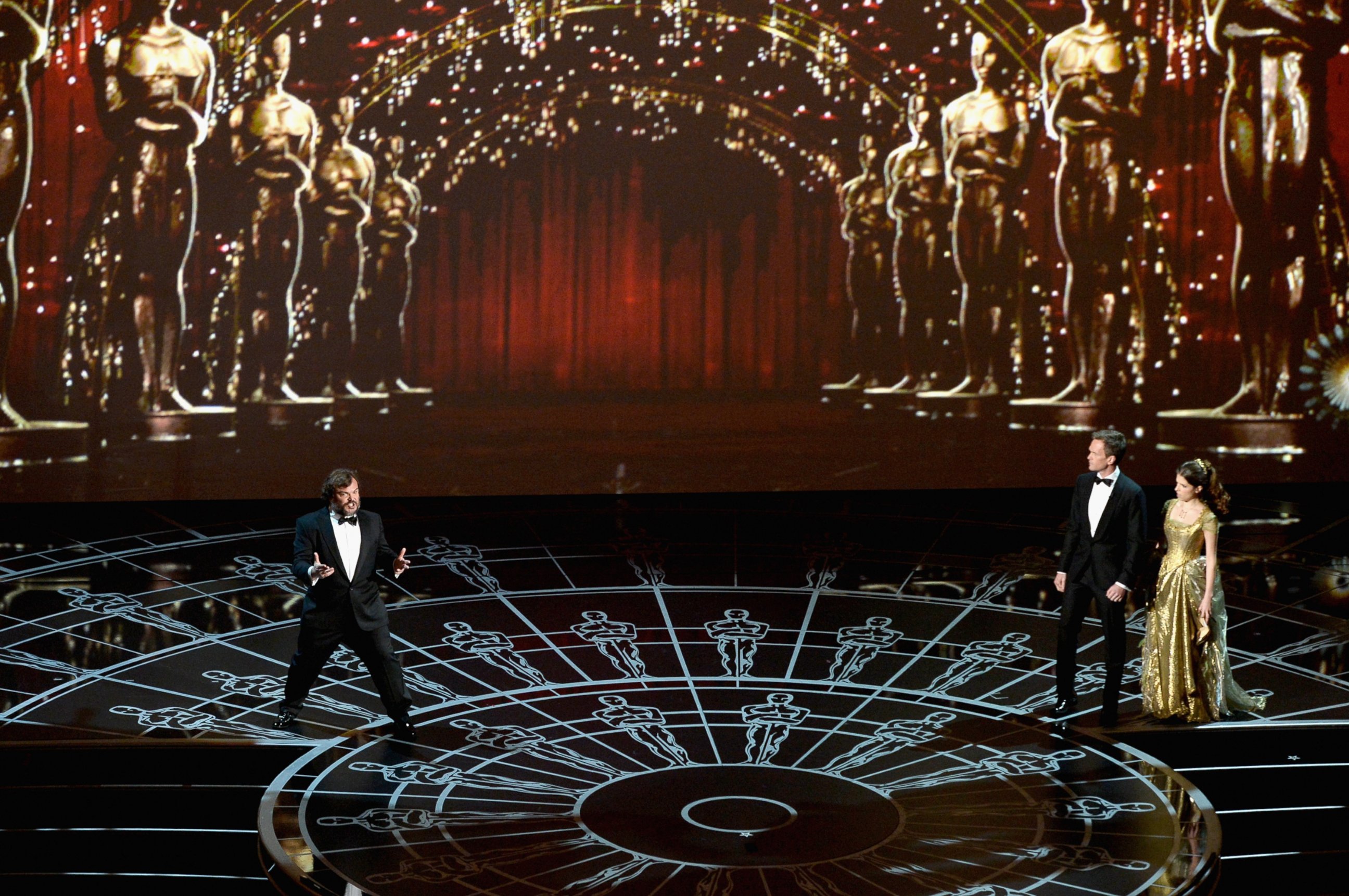 PHOTO: Jack Black, Neil Patrick Harris and Anna Kendrick perform onstage during the 87th Annual Academy Awards at Dolby Theatre on Feb. 22, 2015 in Hollywood, California.