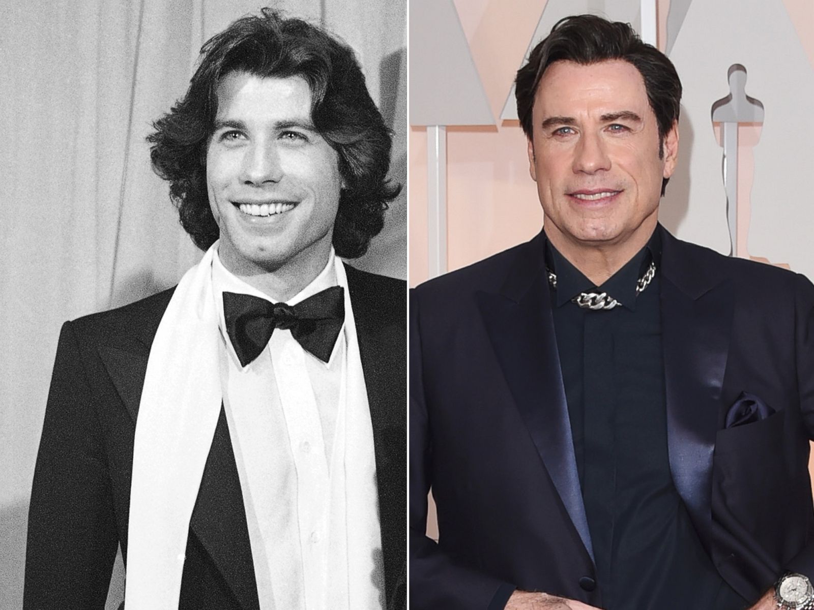 View Actor John Travolta is seen at the Academy Awards on April 3, 1978, le...