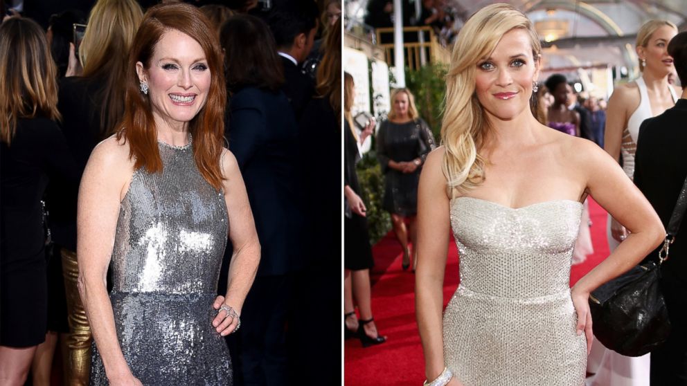 Julianne Moore and Reese Witherspoon attend the 72nd Annual Golden Globe Awards in Beverly Hills, Calif. on Jan. 11, 2015.