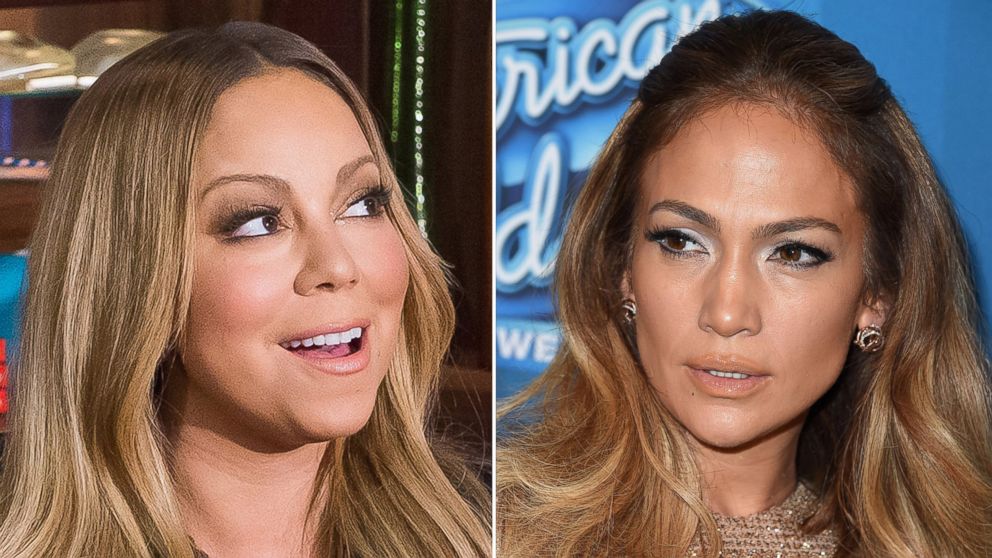 Mariah Carey appears on "Watch What Happens Live" on May 17, 2016 and Jennifer Lopez attends the "American Idol" finale on April 7, 2016.