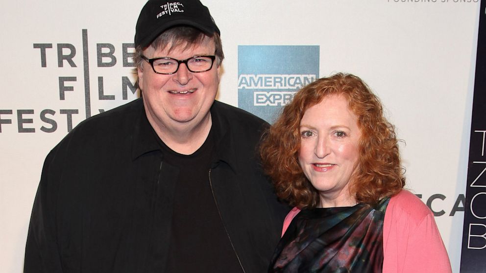 Michael Moore and Kathleen Glynn attend the premiere of "Zen of Bennett" during the 2012 Tribeca Film Festival at BMCC Tribeca PAC on April 23, 2012 in New York City.