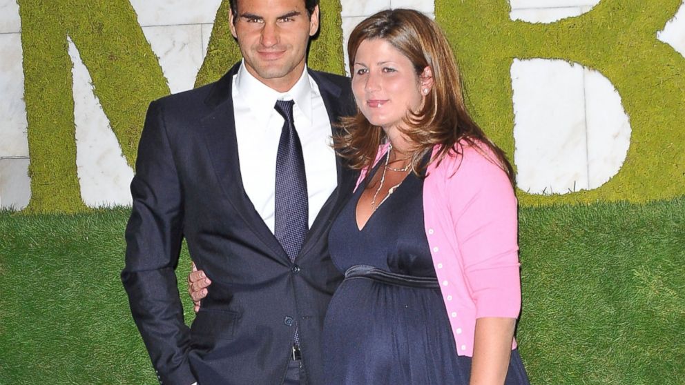 Roger Federer and his wife, Mirka Federer, are seen in this July 5, 2009, file photo taken in London.