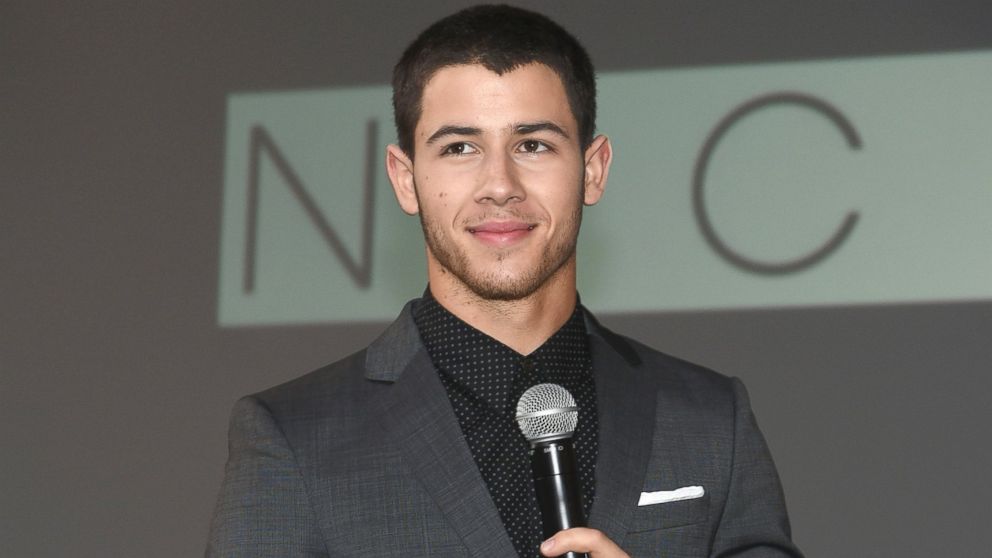 PHOTO: Nick Jonas speaks onstage during the Nick Jonas "Jealous" music video premiere at the South Street Seaport on Sept. 16, 2014 in New York City.  