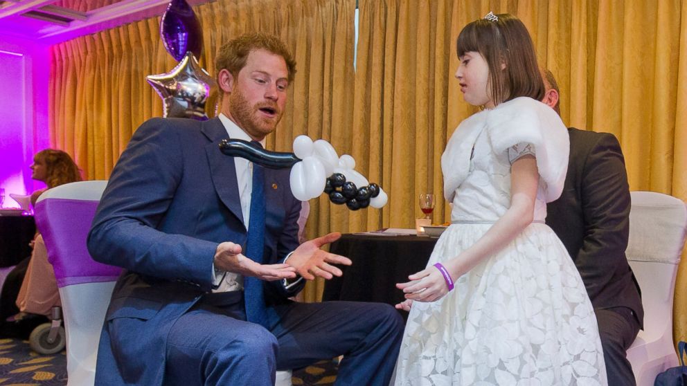 PHOTO: Prince Harry meets Nellie-Mai Evans at the WellChild Awards, which recognizes the courage of seriously ill children, at the London Hilton, Oct. 5, 2015 in London.