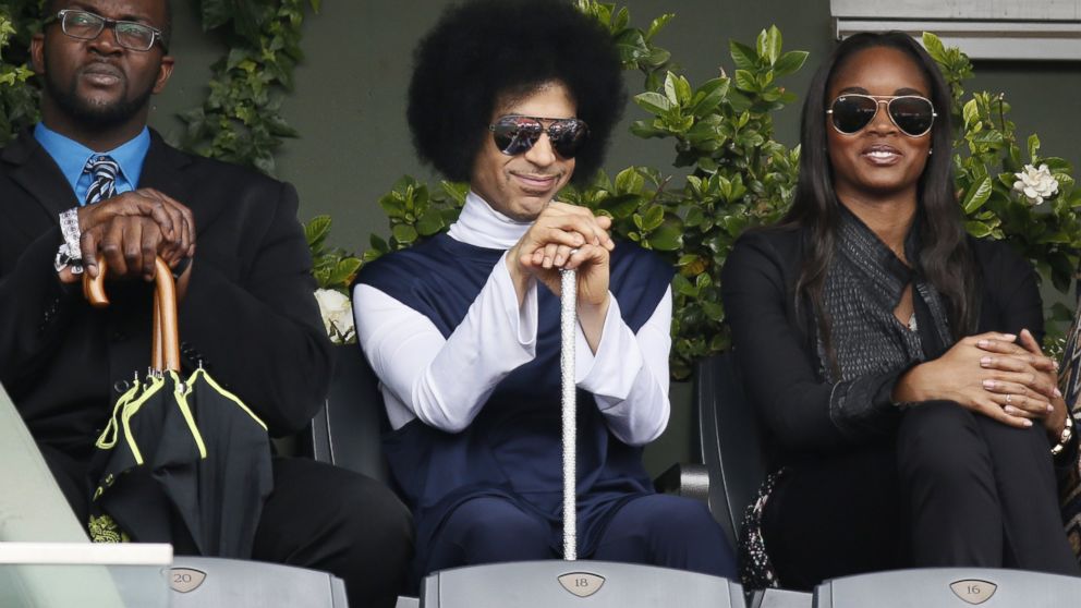 Prince attends the French Tennis Open in Paris on June 2, 2014. 