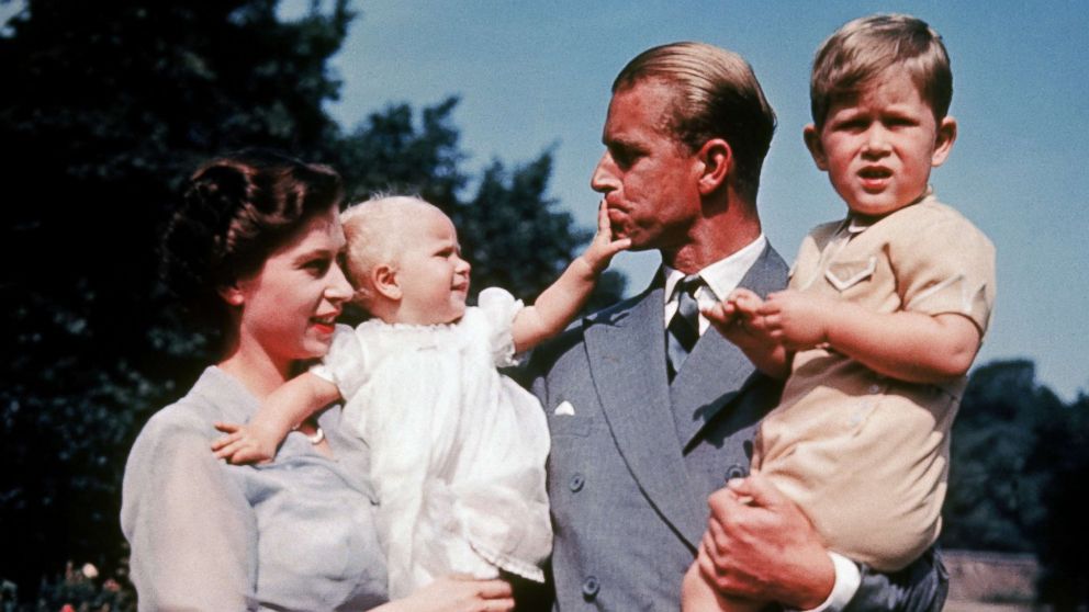 PHOTO: Princess Elizabeth and Philip Mountbatten are photographed with their daughter Anne and son Charles in 1951.