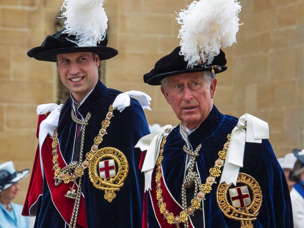 PHOTO: Prince William, Duke of Cambridge and Prince Charles, Prince of Wales arrive to attend the Most Noble Order of the Garter Ceremony on June 16, 2014 in Windsor, England.