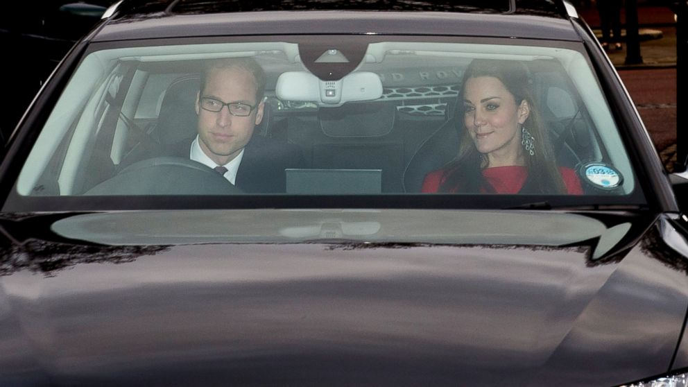 Prince William and Kate Middleton arrive for a Christmas Lunch at Buckingham Palace on Dec.17, 2014 in London, England.
