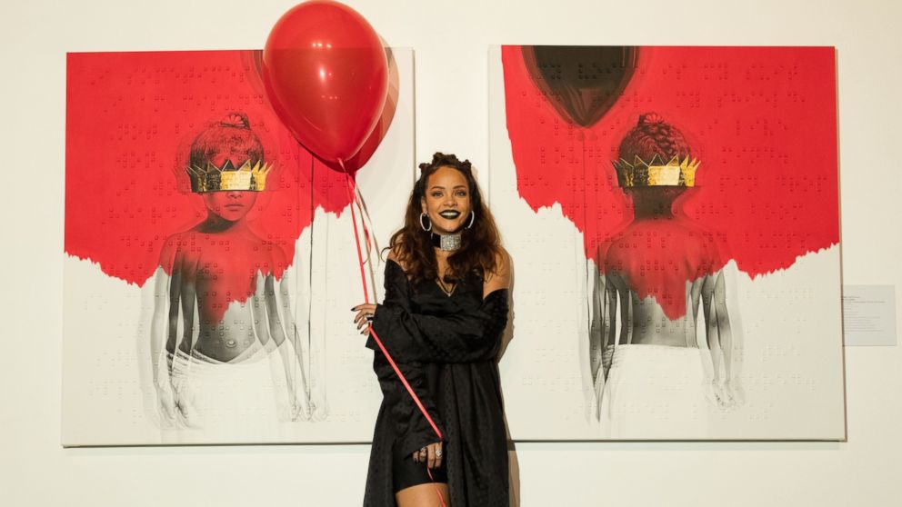 Rihanna at her reveal of her 8th album artwork for "ANTI" at MAMA Gallery on Oct. 7, 2015 in Los Angeles.
