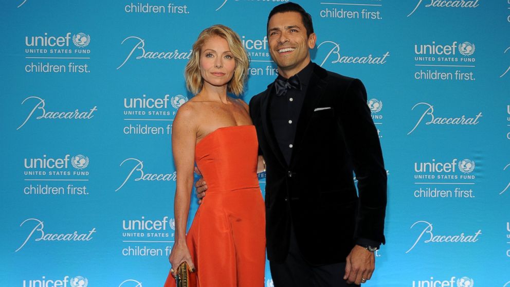 Kelly Ripa and Mark Consuelos attend the 10th Annual Unicef Snowflake Ball at Cipriani Wall Street in New York, Dec. 2, 2014.