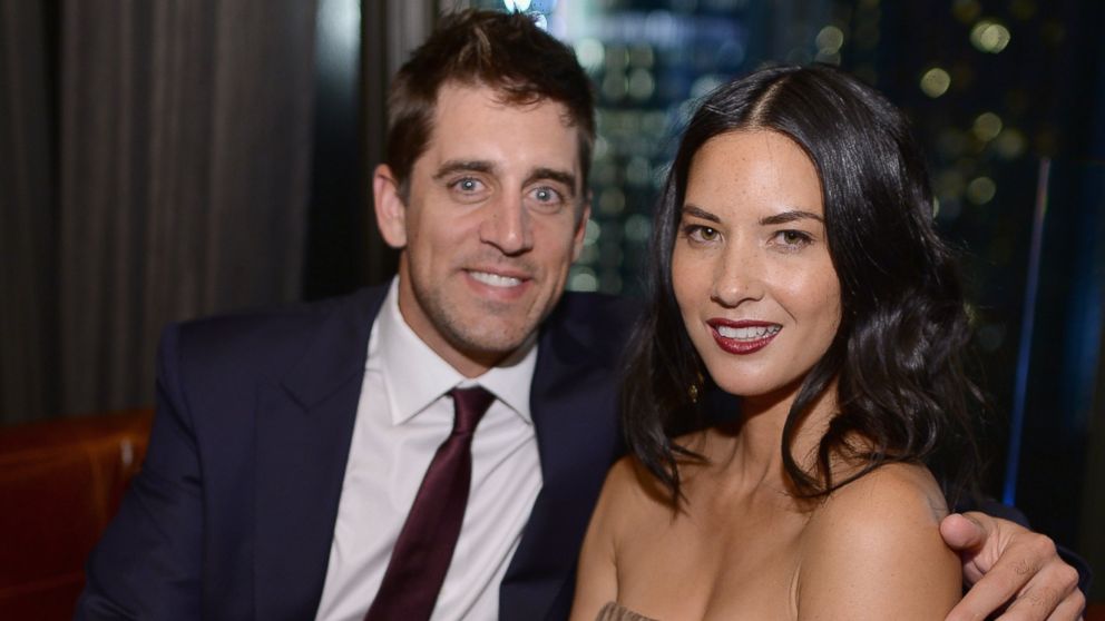 Aaron Rodgers and Olivia Munn attend the "Deliver Us From Evil" screening after party in New York, June 24, 2014.