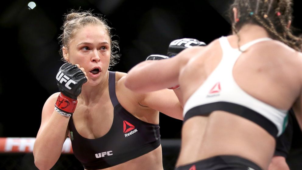 Ronda Rousey fights Bethe Correia in a title fight on Aug. 1, 2015 in Rio de Janeiro.