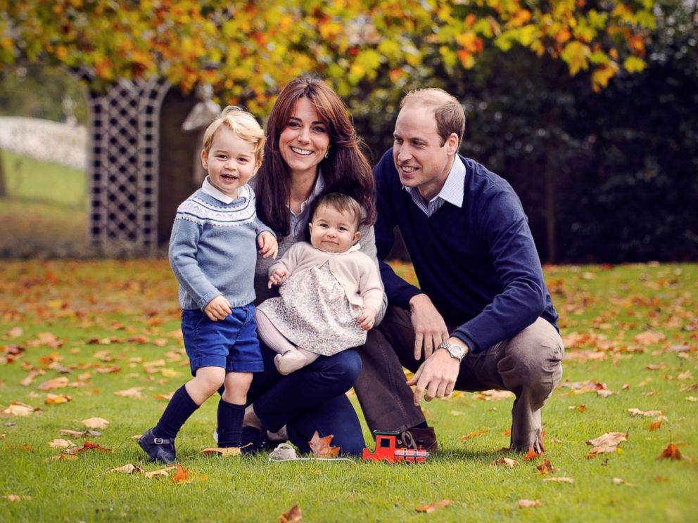 PHOTO: This undated handout image provided by Kensington Palace shows Prince William, Duke of Cambridge and Catherine, Duchess of Cambridge with their children, Prince George and Princess Charlotte, in a photograph taken late October at Kensington Palace.