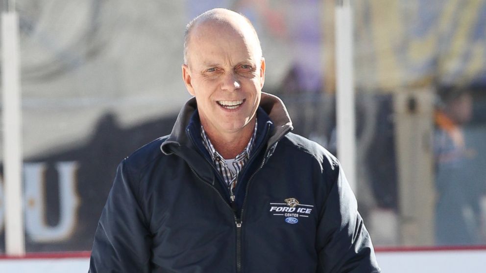 Olympic gold medal winning figure skater Scott Hamilton joins patients on the ice for a skate-a-thon in support of the "SHINE BRIGHT" campaign at Bridgestone Winter Park, Jan. 28, 2016 in Nashville, Tennessee. 
