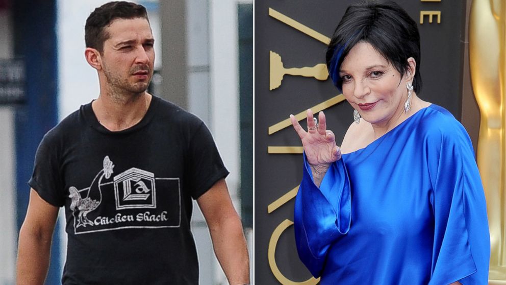 Shia LaBeouf walks in Los Angeles on May 22, 2014 and Liza Minnelli arrives for the Academy Awards on March 2, 2014 in Hollywood, Calif.