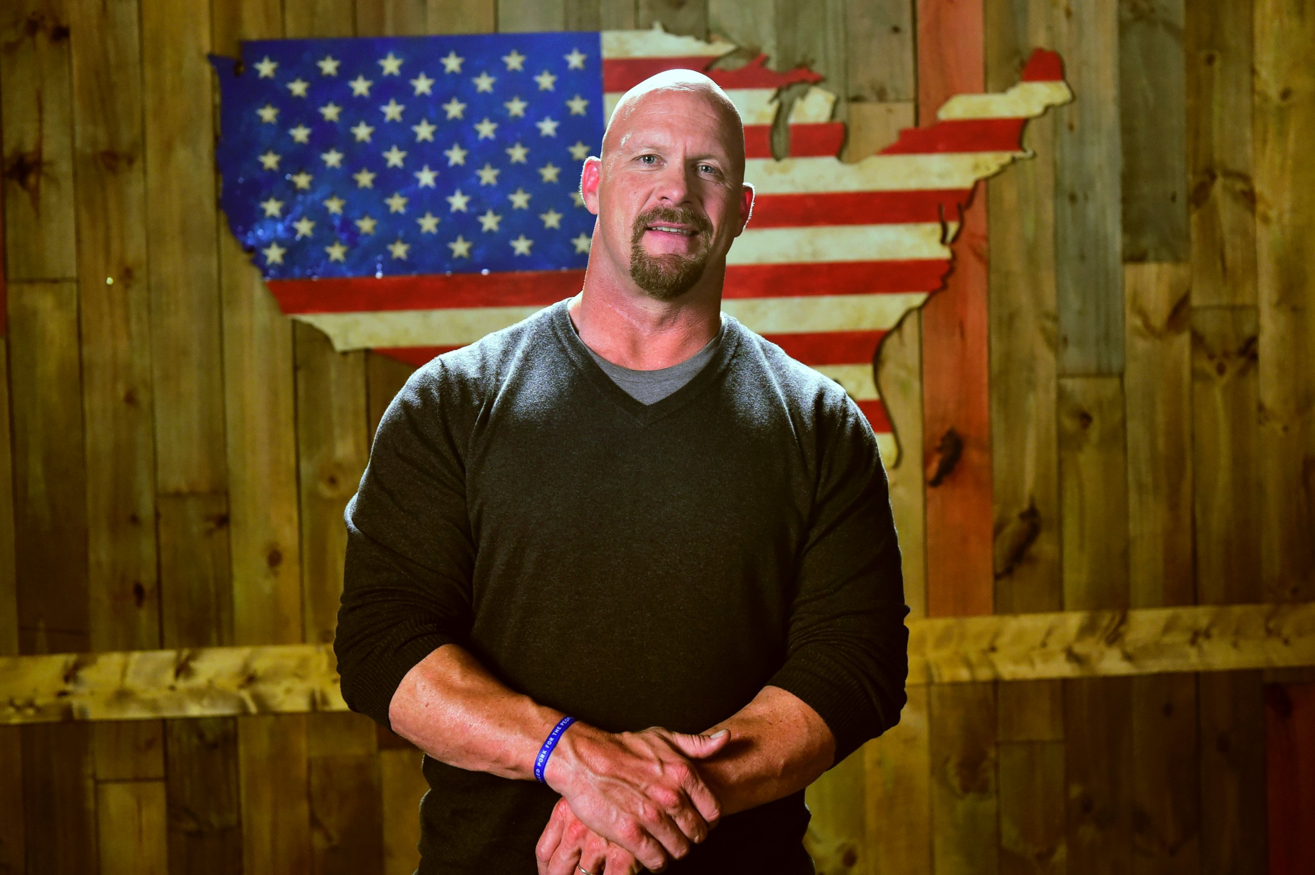PHOTO: Steve Austin is pictured during filming for a commercial in Atlanta, Ga. on Sept. 29, 2014.
