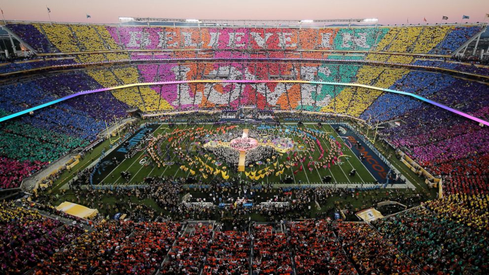 PHOTO: Coldplay, Beyoncé and Bruno Mars performs during the Pepsi Super Bowl 50 Halftime Show at Levi's Stadium on Feb. 7, 2016 in Santa Clara, Calif.