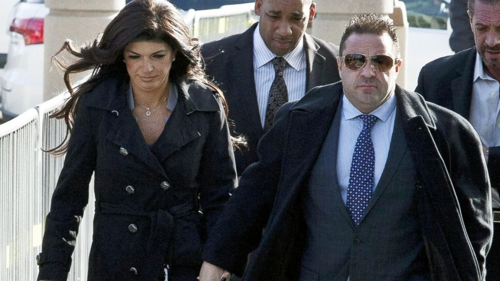 Giuseppe "Joe" Giudice and his wife, Teresa Giudice walk out of the Martin Luther King, Jr. Courthouse after a court appearance, Nov. 20, 2013, in Newark, N.J.