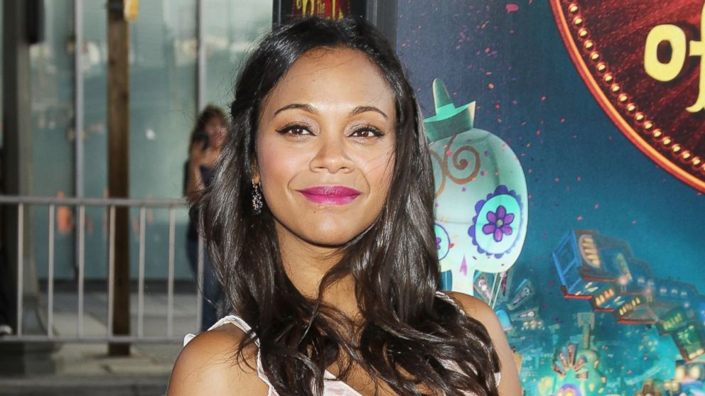 Zoe Saldana arrives at the Los Angeles premiere of "Book Of Life" held at Regal Cinemas L.A. Live on Oct. 12, 2014 in Los Angeles, California.