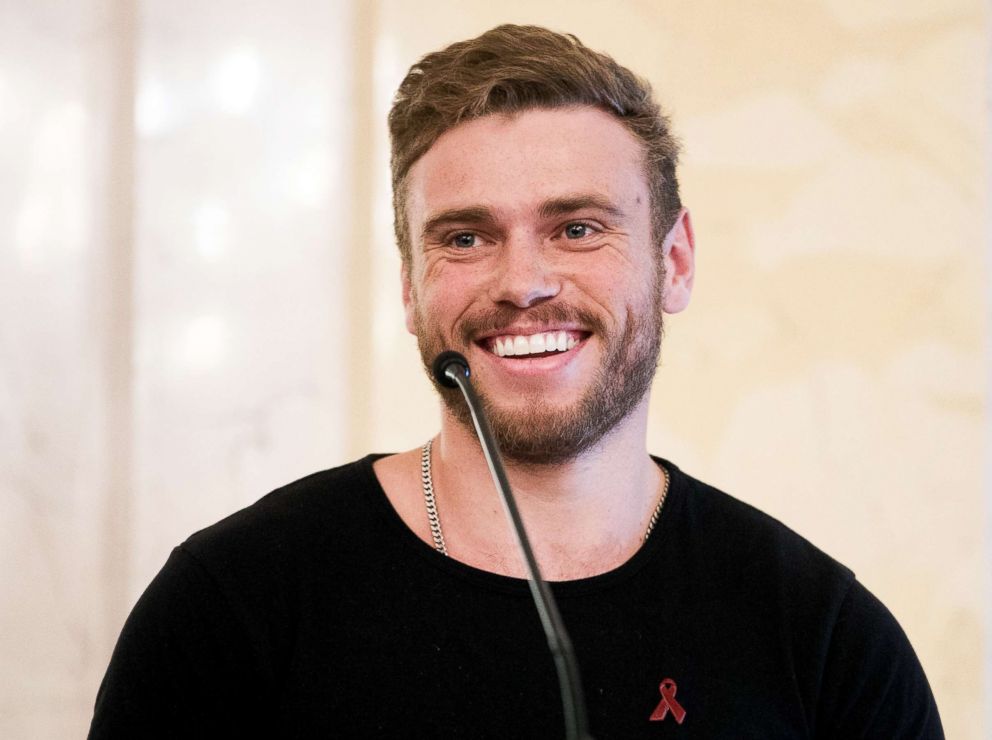 PHOTO: Gus Kenworthy attends the international Life Ball press conference on June 02, 2018.