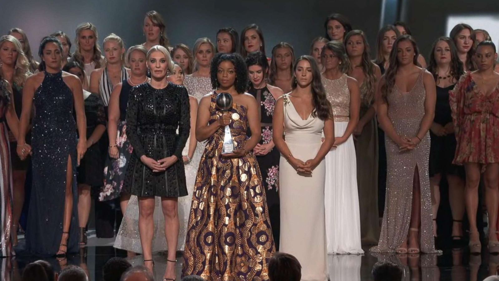 PHOTO: Victims of Larry Nassar were honored with the Arthur Ashe courage award at the 2018 ESPY's, July 18, 2018.