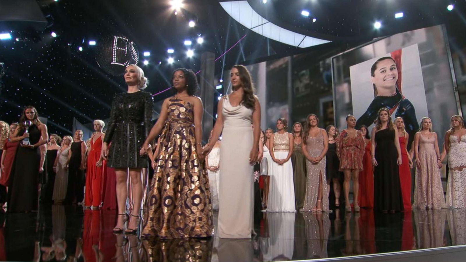 PHOTO: Victims of Larry Nassar were honored with the Arthur Ashe courage award at the 2018 ESPY's, July 18, 2018.