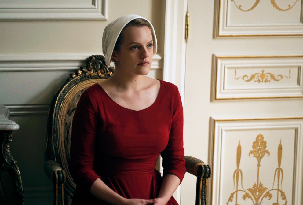 PHOTO: This image released by Hulu shows Elisabeth Moss as Offred in a scene from, "The Handmaid's Tale,". 