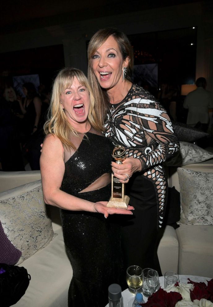 PHOTO: Figure Skater Tonya Harding, left, and Allison Janney attend the 75th annual Golden Globe Awards post party at the Beverly Hilton Hotel, Jan. 7, 2018, in Beverly Hills, Calif.