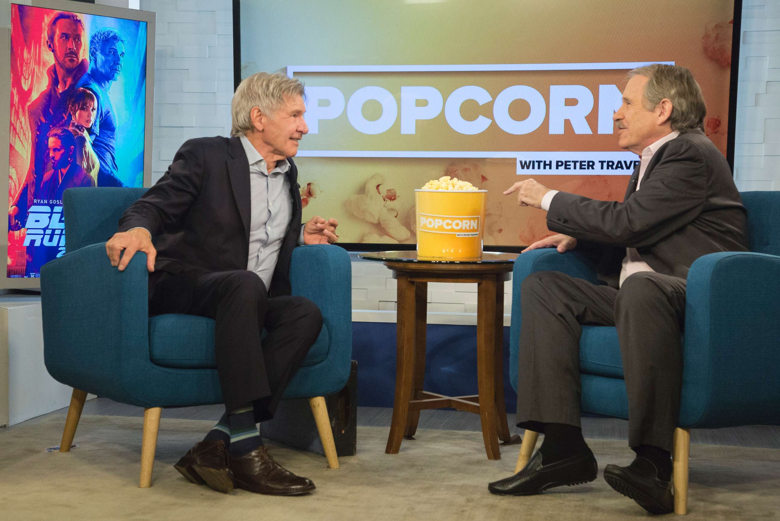 PHOTO: Harrison Ford appears on ABC News' "Popcorn With Peter Travers" to discuss his latest film "Blade Runner 2049" and his legendary career.