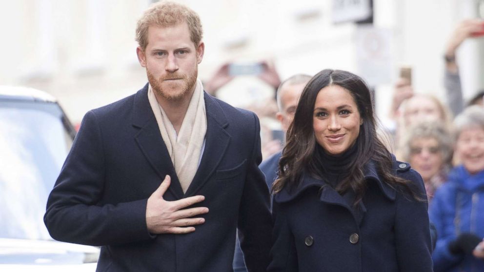 Prince Harry and his fiancee, Meghan Markle, visit Nottingham for their first official public engagement together, Dec. 1, 2017, in Nottingham, England.  