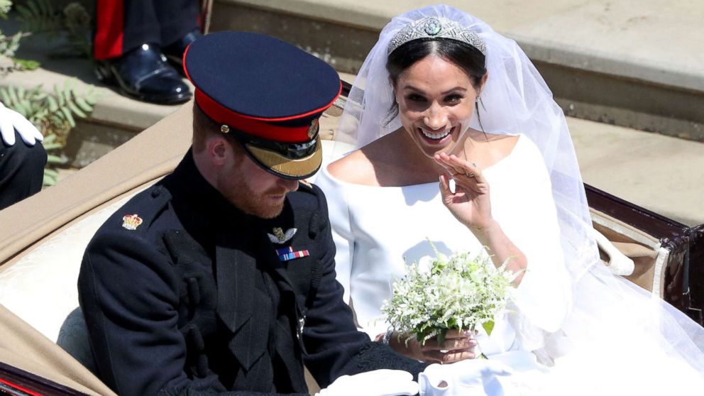 PHOTO: Prince Harry and Meghan Markle leave St George's Chapel in Windsor Castle after their wedding in Windsor, Britain, May 19, 2018.