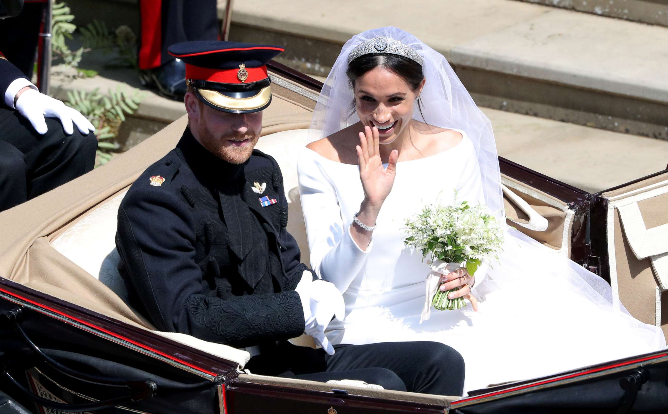 PHOTO: Prince Harry and Meghan Markle leave St George's Chapel in Windsor Castle after their wedding in Windsor, Britain, May 19, 2018.