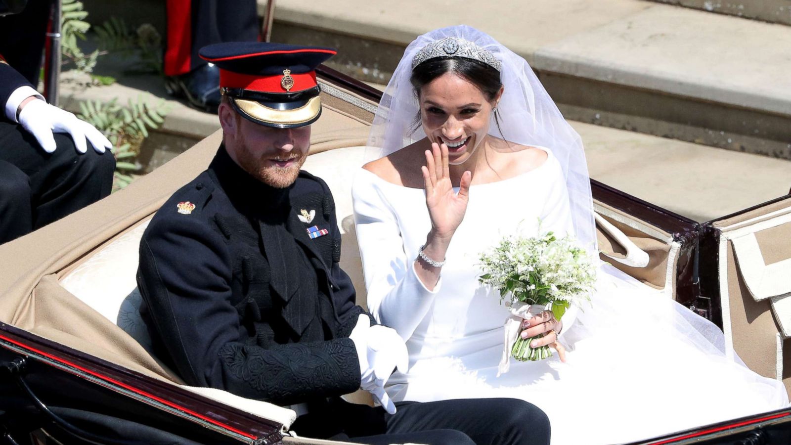 PHOTO: Prince Harry and Meghan Markle leave St George's Chapel in Windsor Castle after their wedding in Windsor, Britain, May 19, 2018.