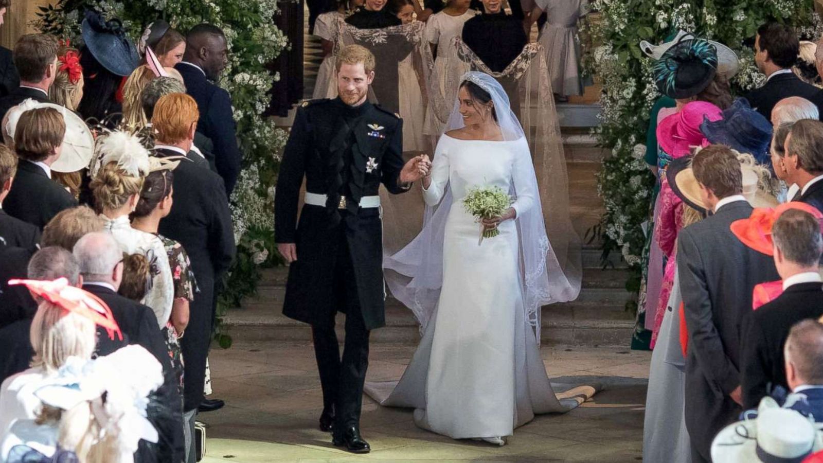 PHOTO: Prince Harry and Meghan Markle leave St George's Chapel at Windsor Castle after their wedding in Windsor, May 19, 2018.