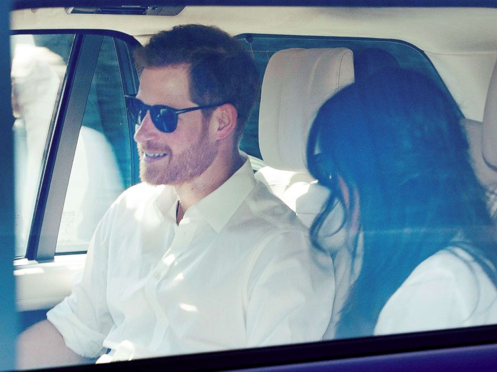 PHOTO: Prince Harry and Meghan Markle during the royal wedding rehearsal in Windsor, England, May 17, 2018.