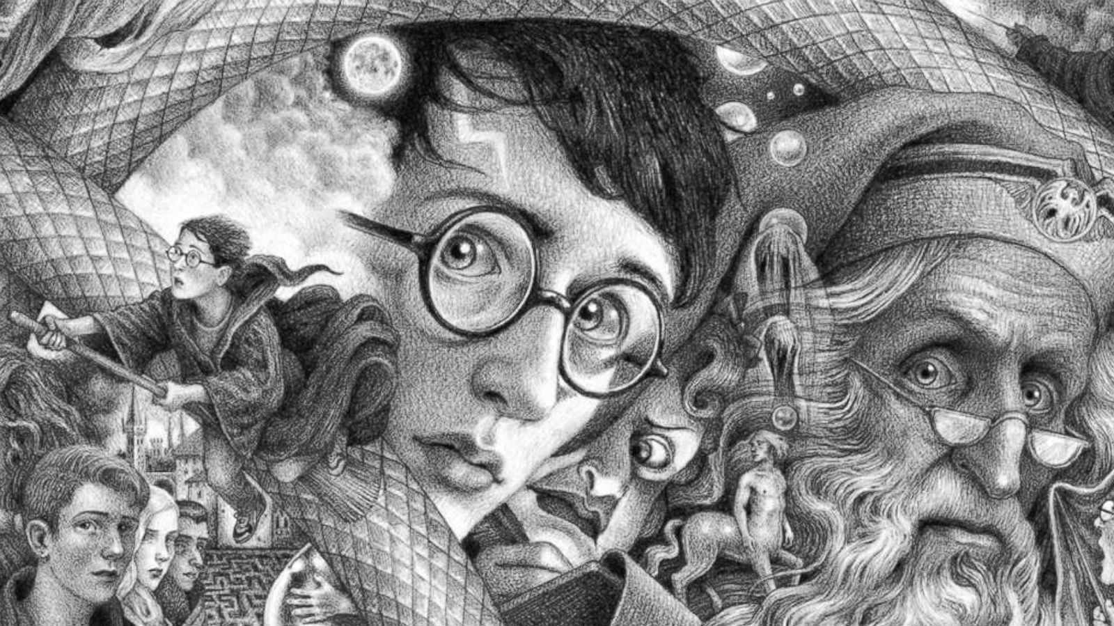 PHOTO: Scholastic's new book covers for J.K. Rowling's Harry Potter series feature thrilling moments and beloved characters from across the series captured in art by Brian Selznick.