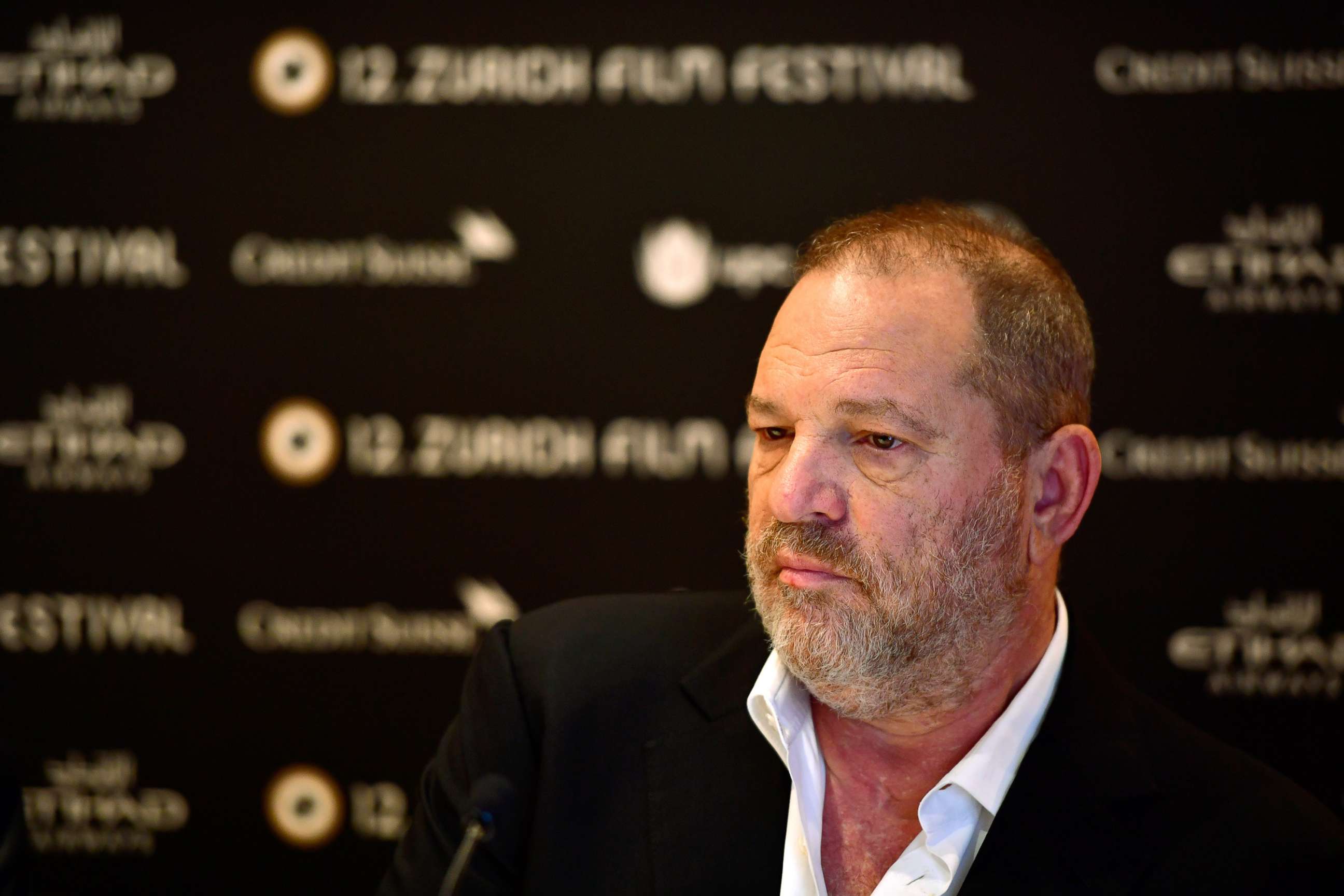 PHOTO: Harvey Weinstein speaks at a film festival in Zurich, Switzerland, Sept. 22, 2016.