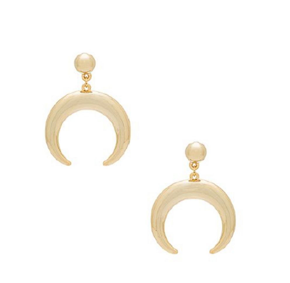 PHOTO: Make a statement with these crescent earrings in classic gold.