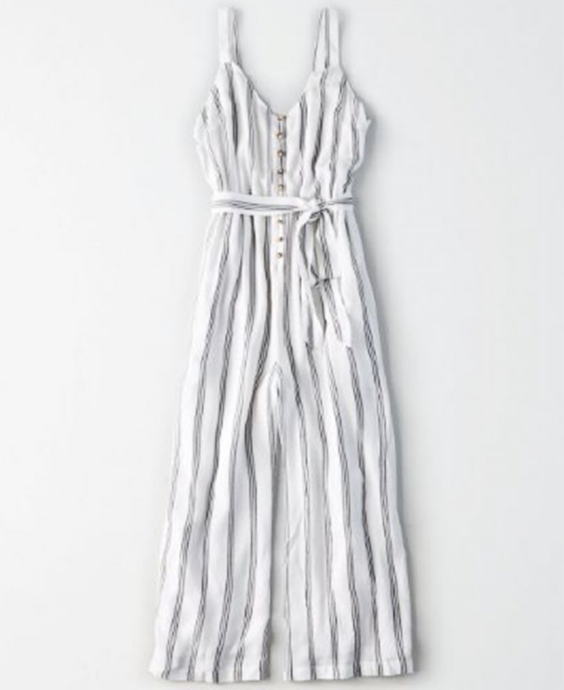PHOTO: Treat yourself to one-and-done dressing in the form of a light-weight stripped jumpsuit. 
