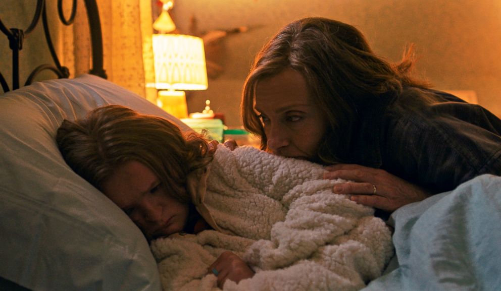 PHOTO: This image released by A24 shows Milly Shapiro, left, and Toni Collette in a scene from "Hereditary."