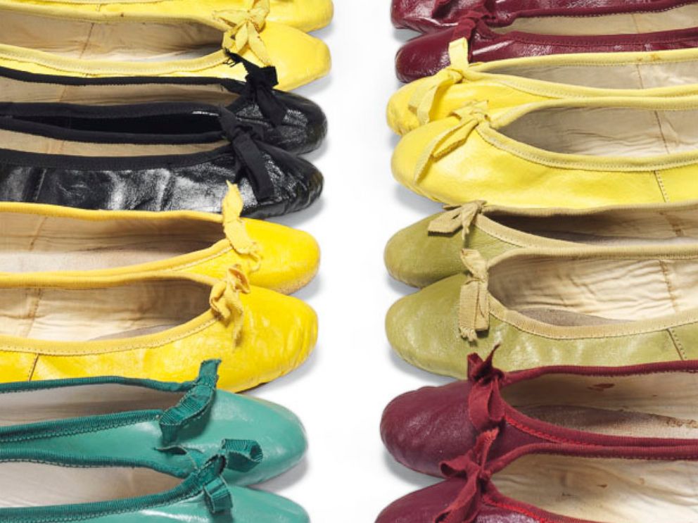 PHOTO: A selection of Hepburns ballet pumps in a variety of colors will go up for sale at Christies auction.