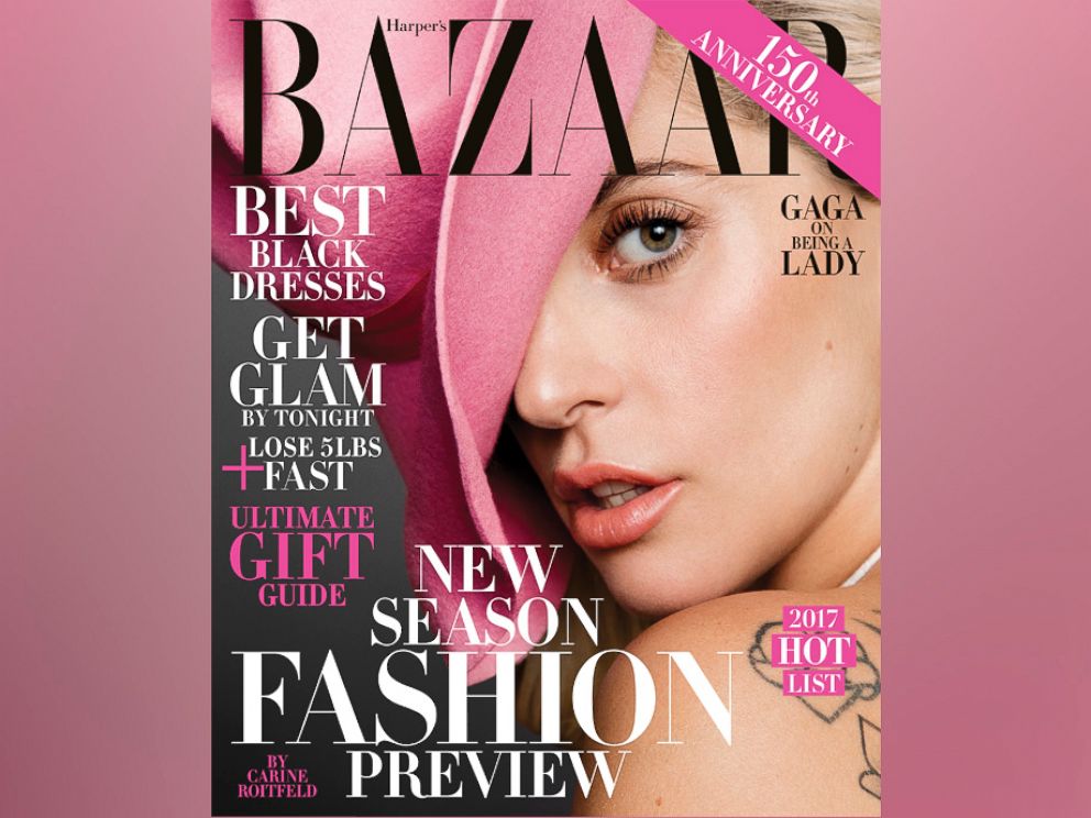 PHOTO: Lady Gaga on the cover of Harper's Bazaar December 2016/January 2017 issue. 