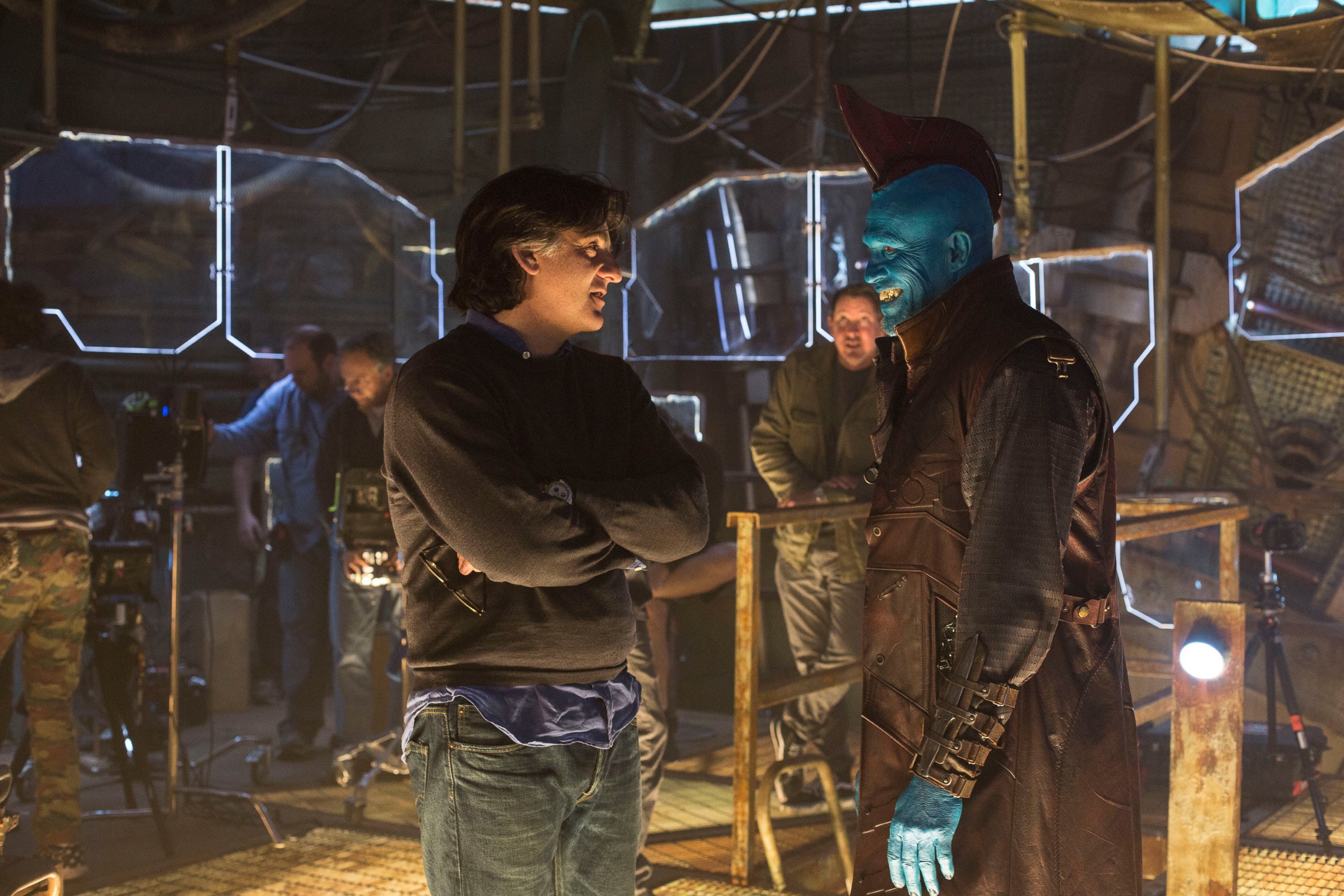 PHOTO: Actor Michael Rooker and Director of Photography Henry Braham are pictured on the set of "Guardians of the Galaxy Vol. 2."