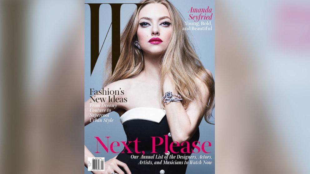 Amanda Seyfried appears on the April 2014 cover of W Magazine. 
