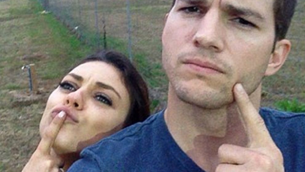 Actors Ashton Kutcher and Mila Kunis posted an image of themselves on Instagram in front of "The World's Largest Peanut" in Ashburn, Georgia. 