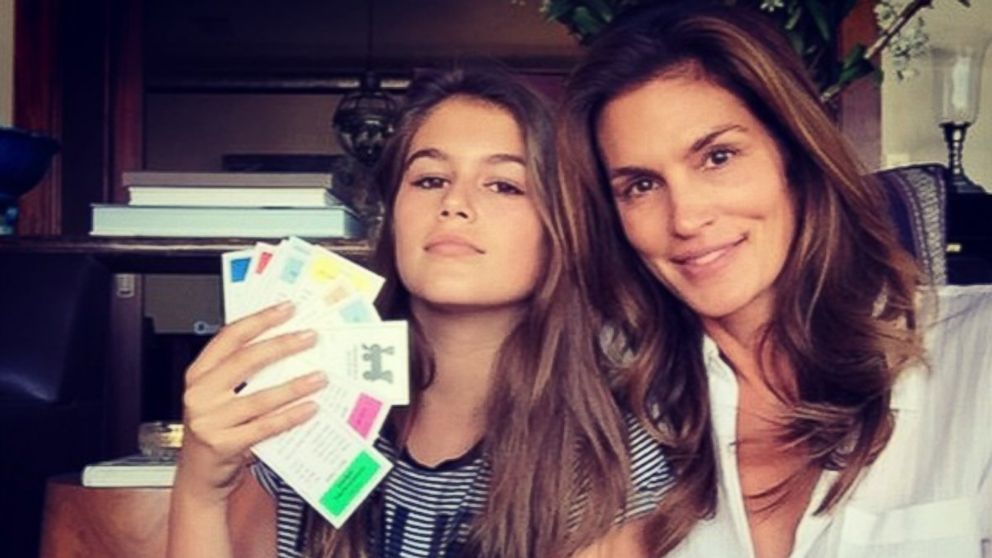 VIDEO: Kaia Gerber, 13, posed for modeling shots, some in her mother's own clothing.