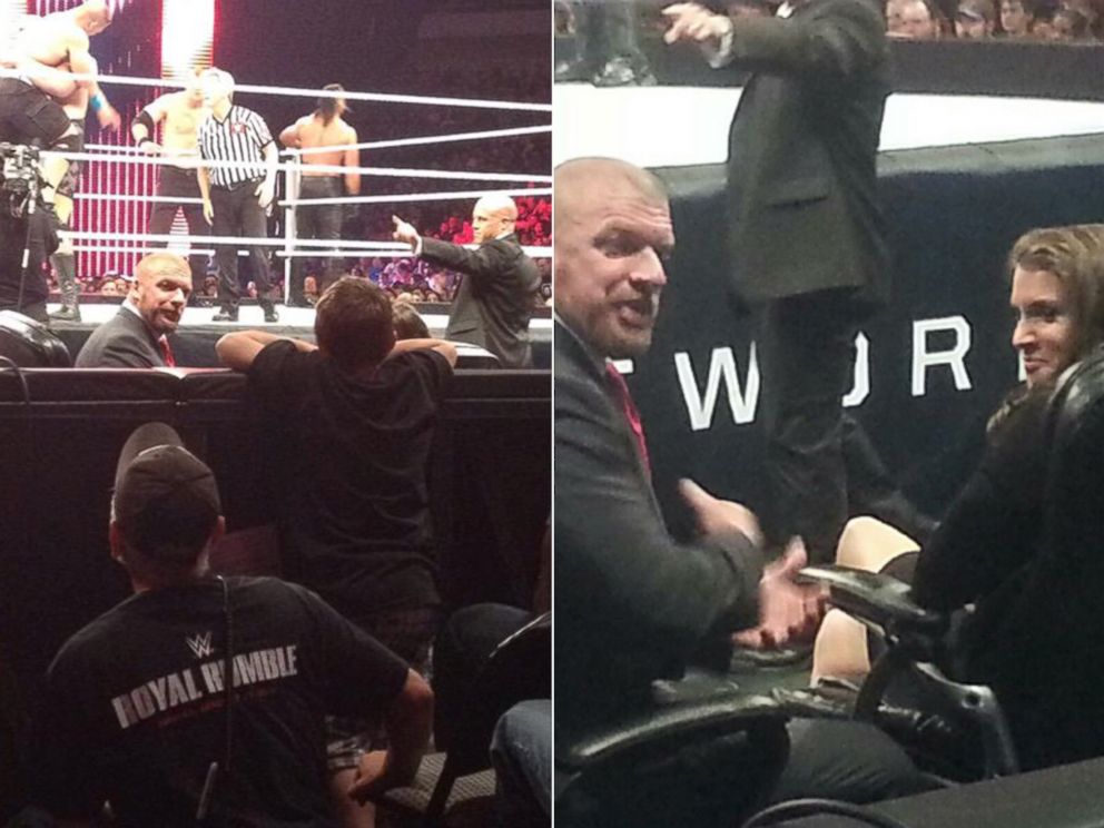 PHOTO: WWE villain Triple H made young fan Lucian Deering cry.