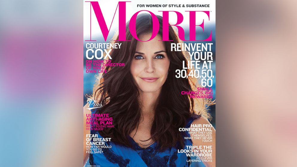 Courtney Cox on the cover of the Feb. 2014 issue of More Magazine. 